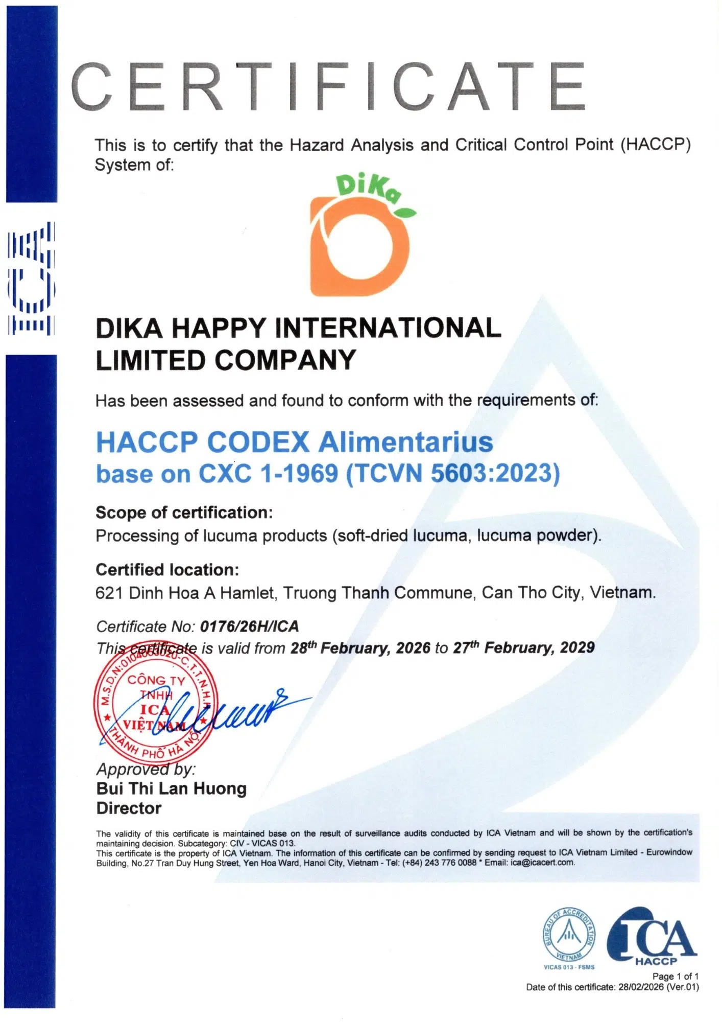 Chứng nhận HACCP