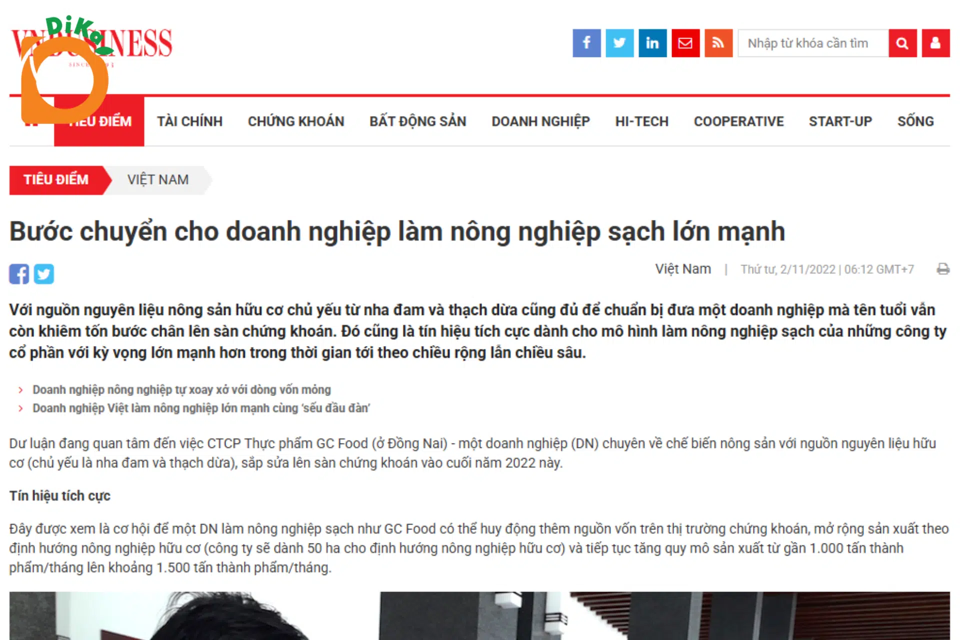 Bước chuyển cho doanh nghiệp làm nông nghiệp sạch lớn mạnh