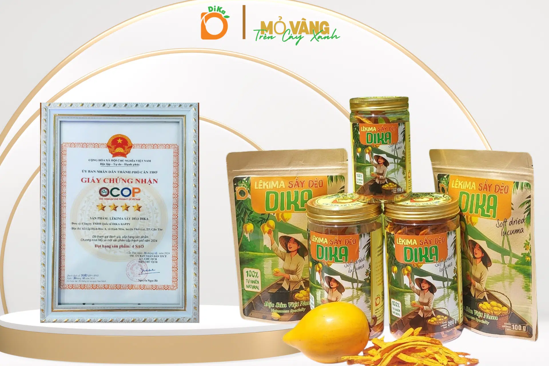 Sản phẩm Lêkima Sấy Dẻo DiKa của DIKA HAPPY chính thức đạt chứng nhận OCOP 4 sao