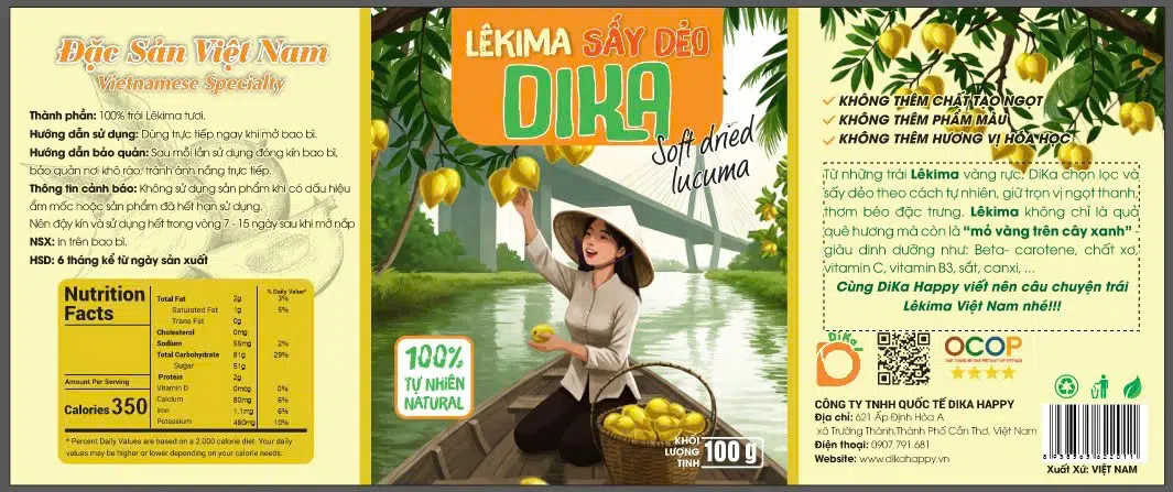 Lêkima Sấy Dẻo DiKa (hộp 200g)